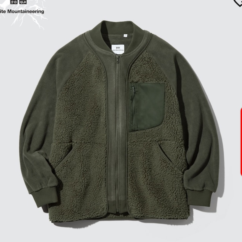 FLEECE OVERSIZED LONG-SLEEVE JACKET (WHITE MOUNTAINEERING)